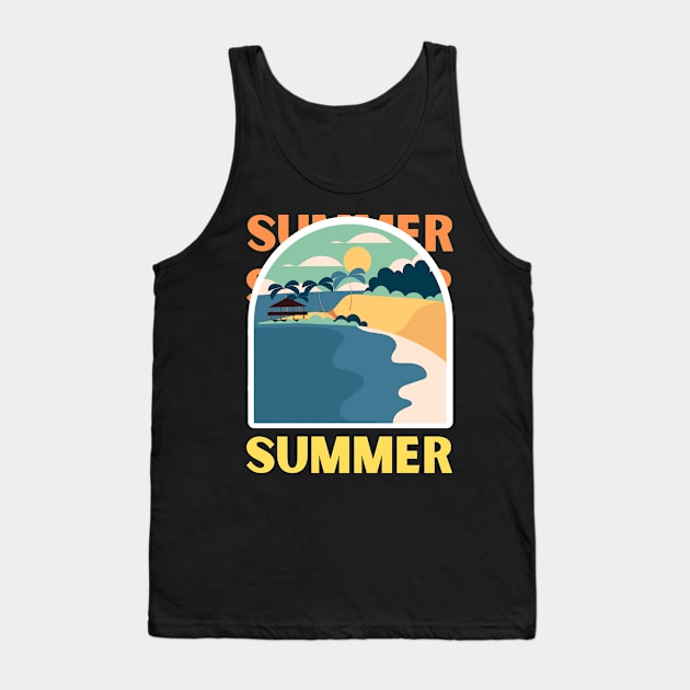 Hello summer sunset Beach summertime love ocean Tank Top by BoogieCreates